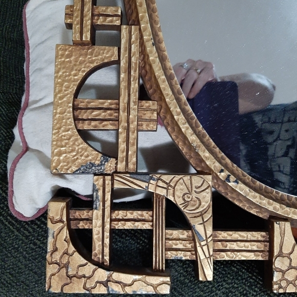 Rare 70s brutalist mcm mirror - Picture 5 of 8